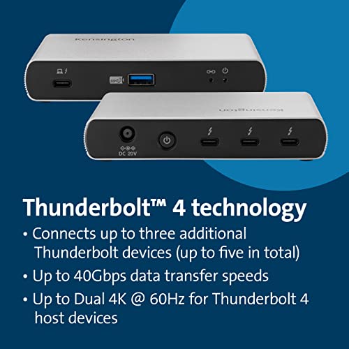 Image of Kensington SD2600T Thunderbolt 4 Hub, Dual 4K, 65W PD - Mac and Windows (K34036NA)