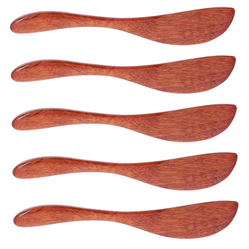 COLLBATH 5 Piezas Palo de de madera sándwich de queso esparcidor de mermelada esparcidores para alimentos cuchillo para untar mantequilla esparcidor raspador Reutilizable