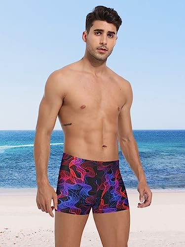 Image of Men's Square Leg Swimming Jammer Shorts UPF50+,Men Swimsuit Swim Jammers Fabric Shape Retention