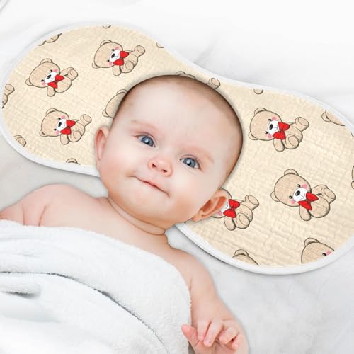 Snuggle Bears Muslin Baby Burp Cloths - Super Absorbent and Soft Burping Rags - Cotton Burp Clothes Set for Boys and Girls, 2 Pack4