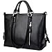 BIG SALE- 15% OFF - YALUXE Women's Urban Style 3-Way Leather Work Tote Shoulder Bag Black