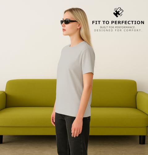 Image of SLEEPY NUTS Women's Plain Round Neck Regular Fit Half Sleeve Cotton T Shirt