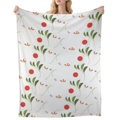 Christmas Fuzzy Blanket Green Leafy Branches Teen Throw Blanket Fall