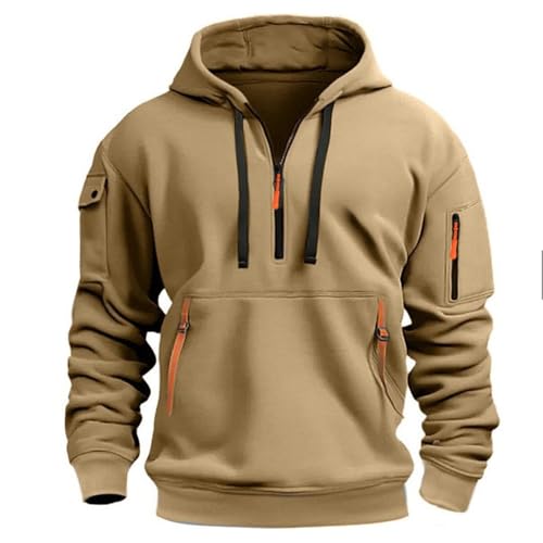 Men's Hoodies Sweatshirt Long Sleeve Pullover Western Vintage Solid Color Zipper Hooded Sweatshirts Casual Tops