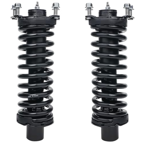 Image of Detroit Axle - 4pc Front Struts Control Arms for Jeep 2002-2007 Liberty, 2 Struts & Coil Spring 2 Upper Control Arms w /Ball Joint 2003 2004 2005 2006 Replacement Suspension Kit Struts Shocks Assembly