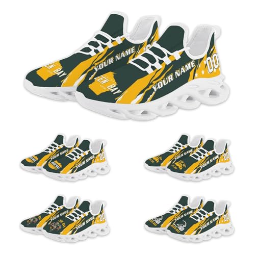 Custom Football Sneakers City Breathable Sport Slip-on Shoes Personalized Photo Name Number Gifts for Football Fans Men Women