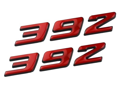 Image of Pair Set 392 Front Right Door Side Badge Nameplates Emblem Self-Adhesive Decals Sticker (Black Red)