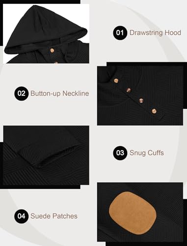 Vssjavun Mens Hooded Sweatshirt Casual Long Sleeve Drawstring Hoodie Pullover Sweatshirts