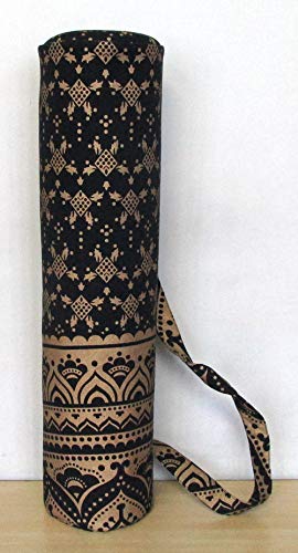 Indian Craft Yoga Mat Carrier Bag, Black Gold Ombre - Image 3