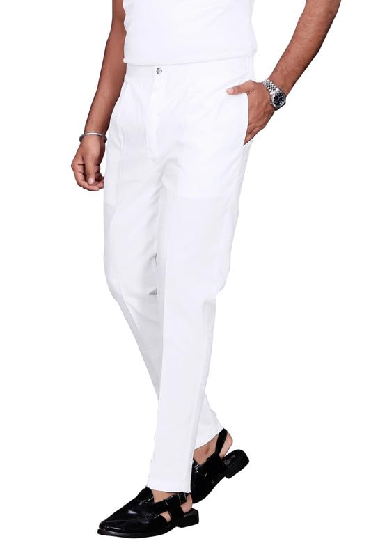 DEV Creation Men’s Cotton Full Stitched Casual Pant | Regular Fit Plain Pant | White Pajama for Kurta-picture-55