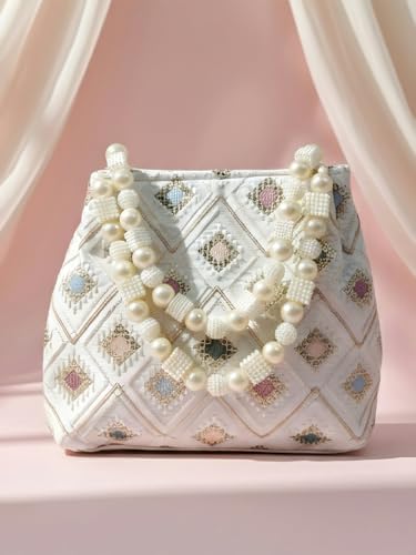 Image of Adiva Potli Handbags For Women | Potli Bags For Ladies For Wedding | Potli Bags For Women | Wedding Bags For Woman | Batwa Potlis Hand Bag | Designer Potli Bag For Ladies For Marriage