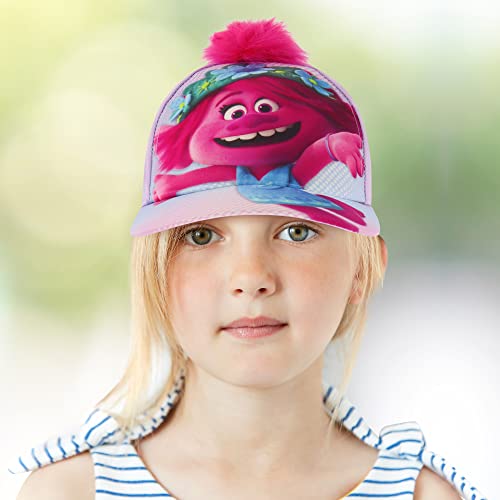 DreamWorks Girls' Baseball Cap, Trolls Adjustable Kids Hat for Ages 4-72