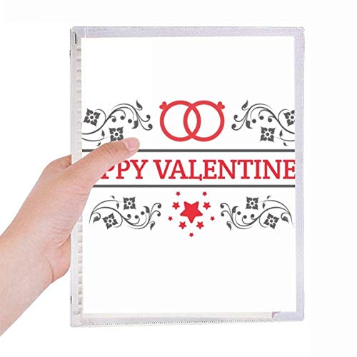 Cahier de Saint-Valentin à spirale rechargeable rouge noir pour journal intime et écriture