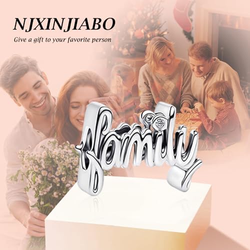 Image of S925 Sterling Silver Romantic Charm Pendant, Gifts for Family Friends Girlfriend, Valentine's Day Birthday Christmas Anniversary, Bracelet Necklace Bead Dangle Charm for Women Jewelry