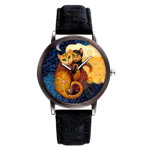 Montre chat pour femme noire : montre élégante et amusante pour l'habillage quotidien