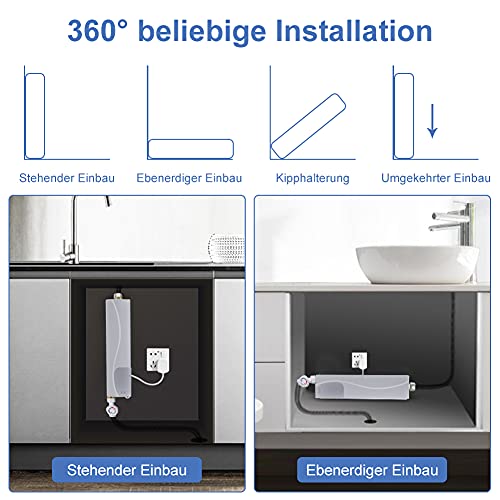 Mini Scaldabagno Elettrico Istantaneo, 3000W Scaldabagno Senza Serbatoio Elettrico, Mini Tankless Scaldabagno Scaldabagni Elettrici Calda Istantaneo per Bagno (Bianco)