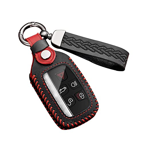 Coque de clé Land Rover en cuir noir étui haut de gamme pour télécommande Jaguar