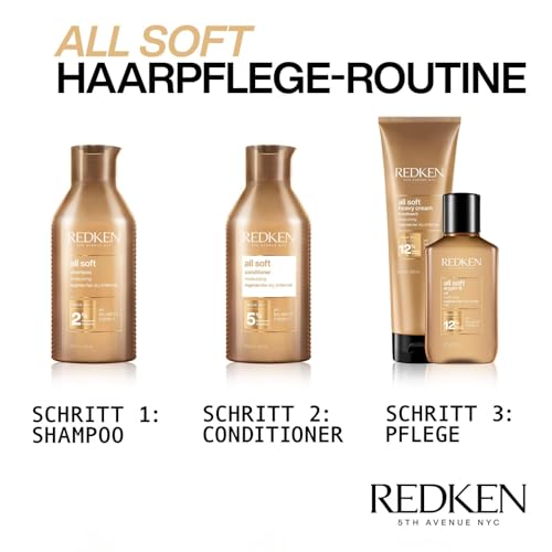 Redken Spülung für trockenes und brüchiges Haar, Belebt und hydratisiert, Mit Fettsäuren, Antioxidantien und Argan-Öl, All Soft Conditioner, 500 ml