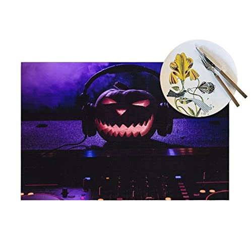 Sets de table citrouille d'Halloween faciles à nettoyer pour table propre - 5