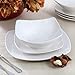 Gibson Home Everyday 12 Piece Square Fine Ceramic Dinnerware Set in White