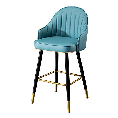 Chaises de bar de cuisine en cuir synthétique de qualité supérieure et métal noir