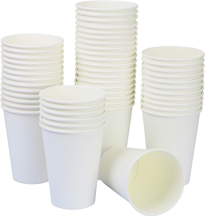 Rupert and Jeoffrey's Trading Co. Vasos de papel desechables, tazas de café caliente (100, 8 onzas)