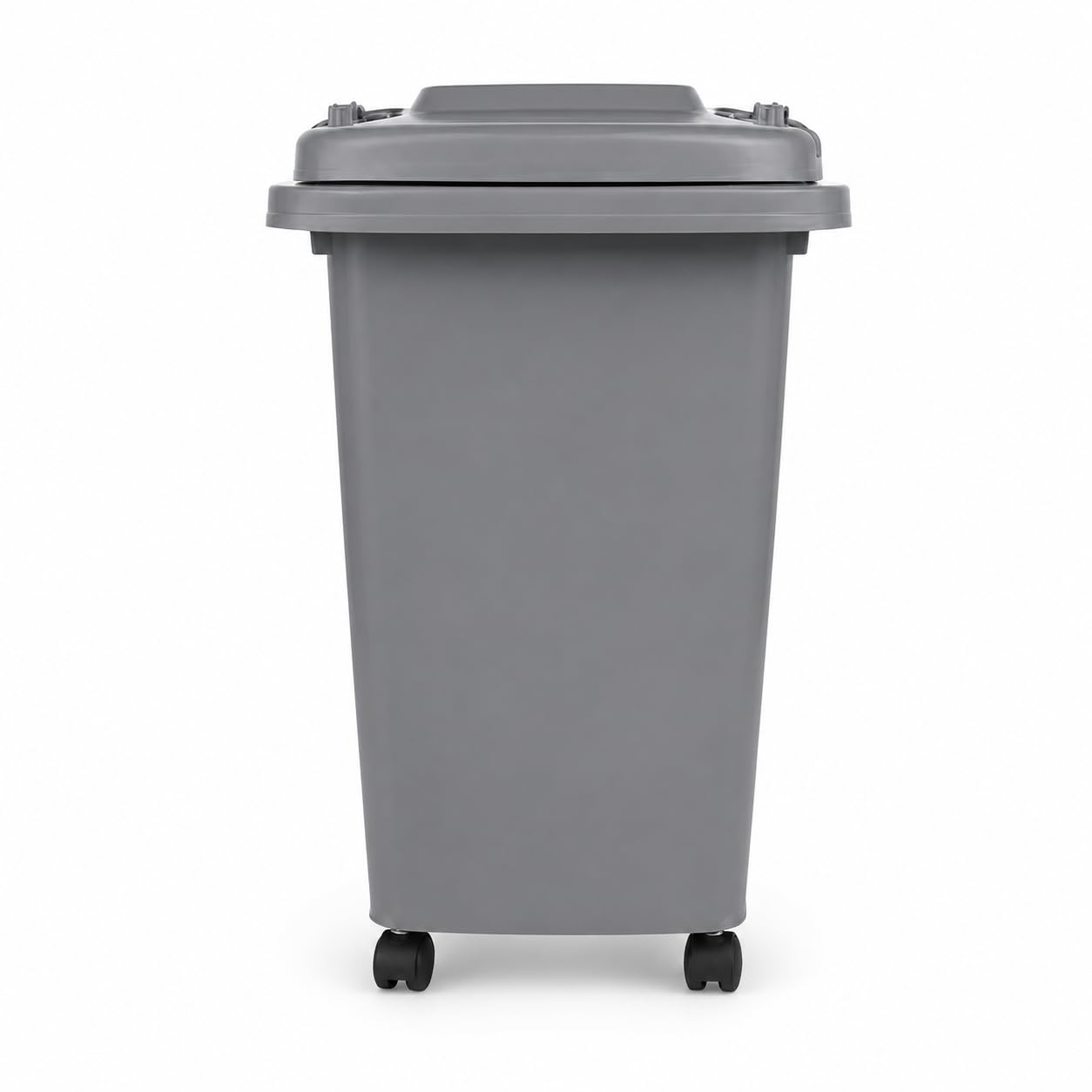 BURAKH Recycling Wheelie Bin Dustbin Rubbish Waste Trash Kitchen Home Office 30L 50L | Indoor Outdoor Rubbish Waste with Wheels | Recycling Food Dustbin Outdoor Wheelie Bin Green/Red (Grey, 30L)