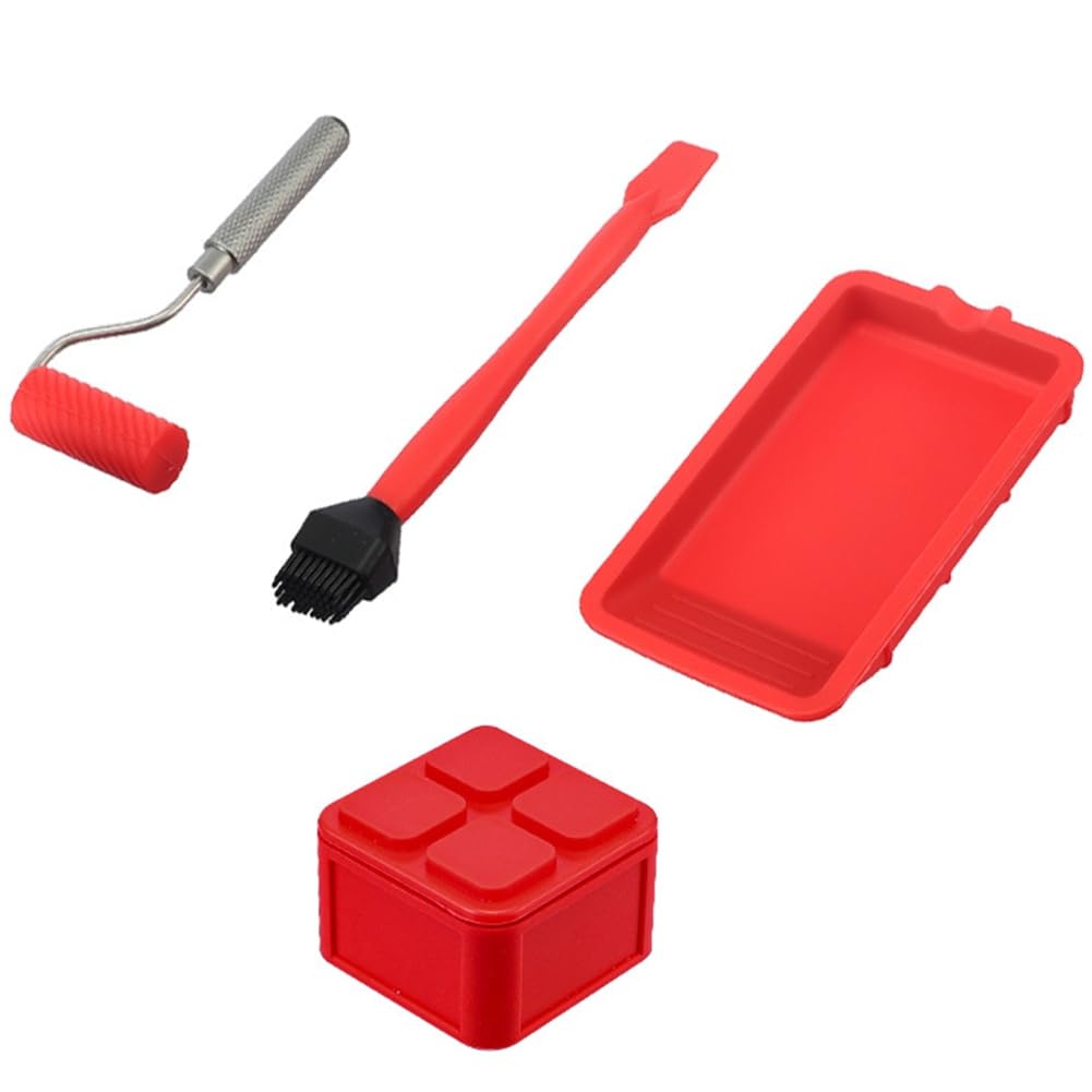 Jnchdghwa As Shown Silicone Glue Roller With Aluminum Handle And Storage Tray For Woodworking And Arts Crafts Projects