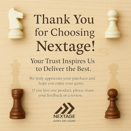 Image of Nextage 32-Piece Wooden Chess Coins Set | Classic Imported Wooden Goti for Chess Board | 5.8 cm King Size | Lightweight Durable Chess Accessories for Kids & Adults