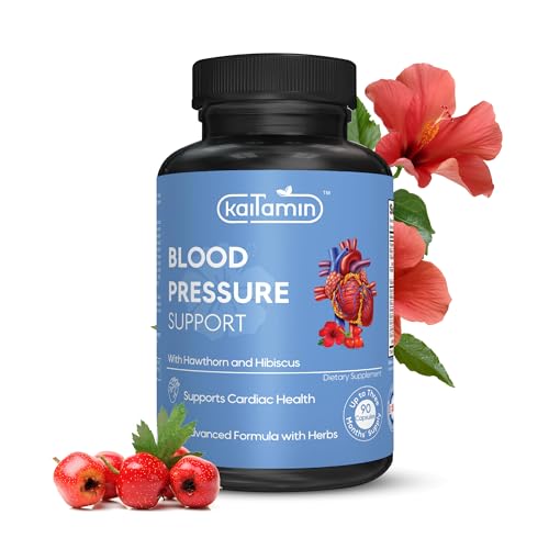Kaitamin Blood Pressure Support Supplement with Garlic, Hibiscus, and Hawthorn - Supports Cardiac Health and Circulation, Healthy Heart-Supporting Herbs and Vitamins- 3 Months Supply