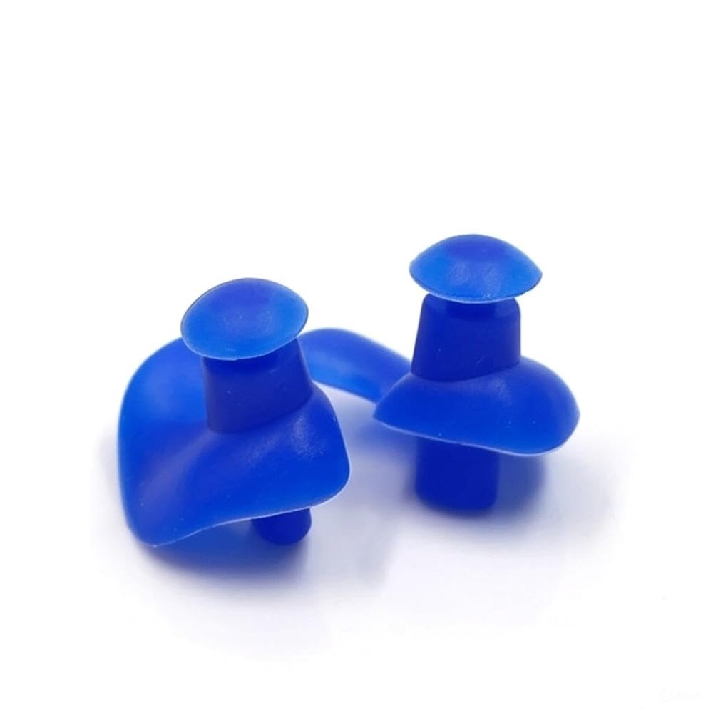 Gugzy 1 Pair Earplugs Silicone Swimming Ear Plugs for Adults Kids Reusable Unisex Waterproof Spiral Swimming Diving Molded Professional Soft Flexible Showering Surfing Swim Earplugs (Blue)-image-20