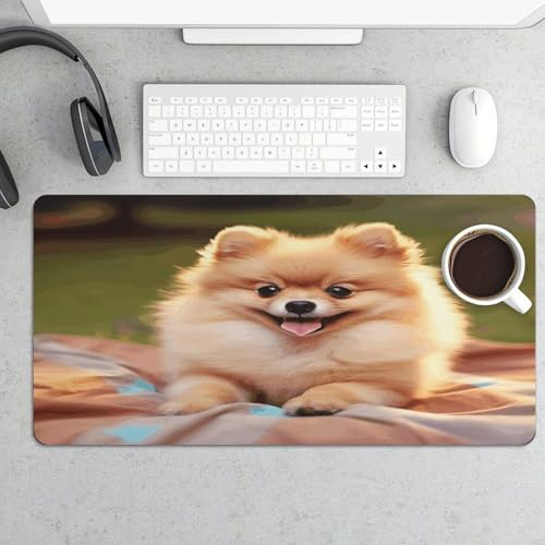 Tapete de escritorio grande antideslizante con diseño Pomerania miniatura 5