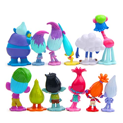 12 Pack Troll Toys, 1.6"-2.8" Mini Troll Action Figure Toys, Troll Figure Party Decorating Troll Dolls For Kids Birthday Party #TOP1