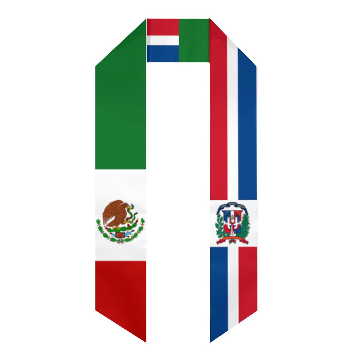 Mexico Mexican Mex Dominican Republic Dominicans Republic Flag Graduation Stole/Sash/Scarf Double Sided International Student Graduation Decoration Gift International Study Class of 2024/2025