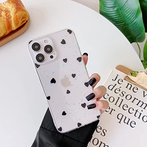 DEFBSC for iPhone 13 Case,Clear Glitter TPU Case Daisy Floral Flower Design Transparent Shockproof Protective Phone Case for iPhone 13 - Daisy