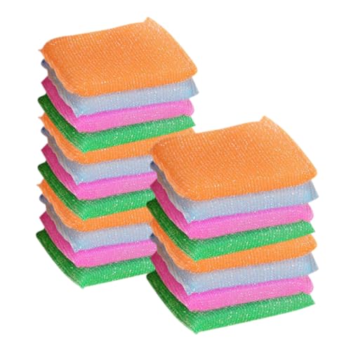 HEALLILY 20pcs Natural Sponges for Dishes Dish Scrubbers for Cleaning Non Scratch Pot Scrubber Sponge Set Random Color