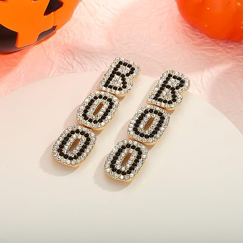 CLASSYZINT Halloween Earrings - Pumpkin Witch Dangle & Vampire Ghost Stud Earrings in Black, Orange, White2