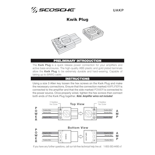 Kwik Plug Scosche UAKP connecteur rapide pour retirer caisson basse - 6