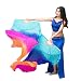 Nimiman 1 Pair(Left+Right) 100% Real Silk Belly Dance Fan Veil 1.8m ((Dark) Blue+Purple+Rose+Orange)