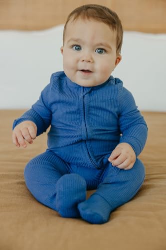 Image of Copper Pearl Baby Zip-Up Footie Pajamas - Soft Stretchy Sleep and Play Footies for Boys and Girls