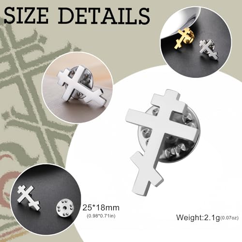 Image of Dreamtimes Antique Orthodox Cross Brooch Pin Stainless Steel Religious Jewelry for Men & Women Christian Faith Symbol Vintage Enameled Lapel Pin Lightweight Durable Gift for Daily Wear