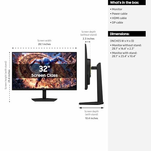 Image of Samsung 32 inch Odyssey G8 (G80HS) Gaming Monitor + $300 Amazon Gift Card, 6K Resolution, Fast IPS, 165Hz, Dual Mode 3K 330Hz, 224 PPI, DP 2.1, G-Sync Compatible, HAS /Tilt /Swivel /Pivot, LS32HG802ESXZA