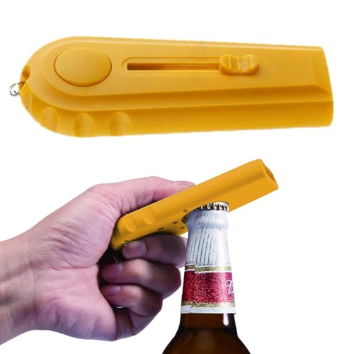 Jiimhte Apribottiglie sparatutto, Apribottiglie sparatutto - Apribottiglie di birra creativo | Divertente apribottiglie volante con tappo di bottiglia per giochi creativi di bevute, feste in famiglia,