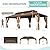 MELLCOM 12' x 24' Hardtop Gazebo,Galvanized Steel Metal Double Roof Aluminum Frame with Curtain and Netting,Brown Permanent Pavilion Gazebo with Aluminum Frame for Patios,Gardens,Lawns