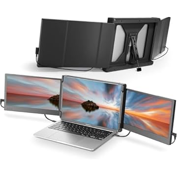 Monitor portátil para laptop, tela IPS Full HD de 12 polegadas da TeamGee, extensor de tela de monitor triplo duplo, plugue e Play HDMI/USB-A/tipo-C para Windows, Chrome e Mac, serve
