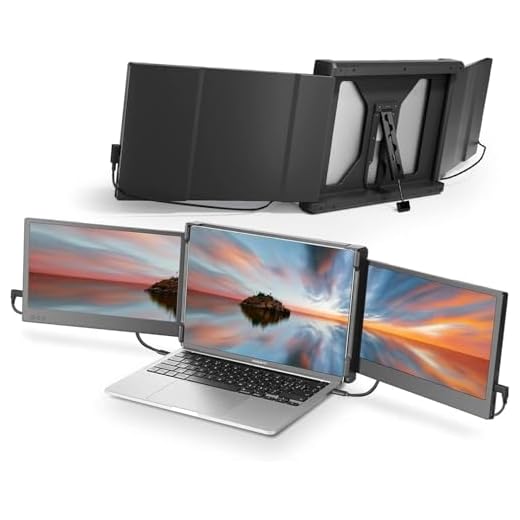 Teamgee Portable Monitor for Laptop, 12” Full HD IPS Display, Dual Triple Monitor Screen Extender, HDMI/USB-A/Type-C Plug and Play for Windows, Chrome & Mac, Work with 13”-16” Laptops