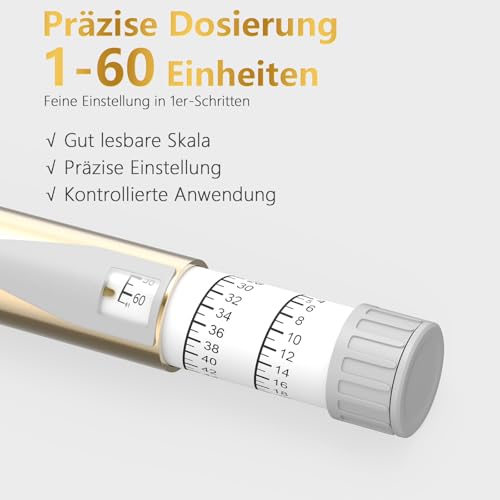 Stylo à insuline réutilisable dosage précis 1 à 60 unités utilisation simple