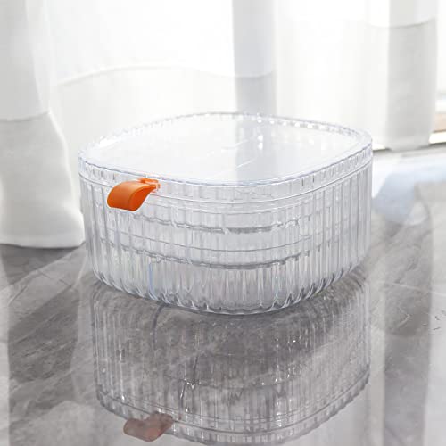 Mamfous 3-Layer Tray White Clear Acrylic Jewelry Organizer Box,Earring Necklace Display Storage Jewelry Boxes For Women Girl,Dresser Organizers And Storage (White) #TOP5