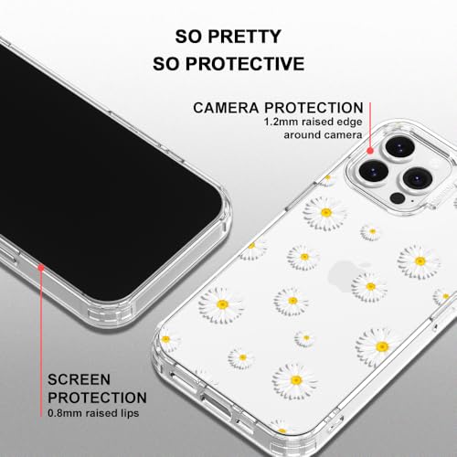 Image of MOSNOVO Compatible with iPhone 13 Pro Max Case, Cute Daisy for Girl Women [ Buffertechaa€ž¢ Shockproof ] Transparent TPU Bumper Clear Phone Case Cover Designed for iPhone 13 Pro Max 6.7 Inch