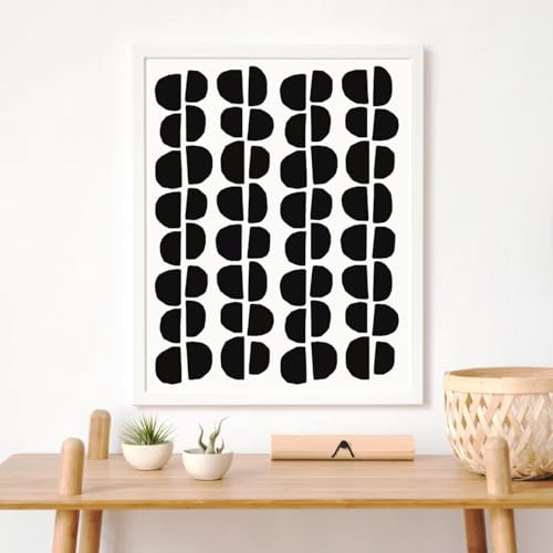 SHYJSHYJ 14 Inch (2 Pack) Abstract Geometric Wall Stencils for Painting Large Pattern on Wall, Wood, Floors, Fabric, Canvas Minimalist Stencil, Reusable Template for Boho Painting Accent Wall Décor